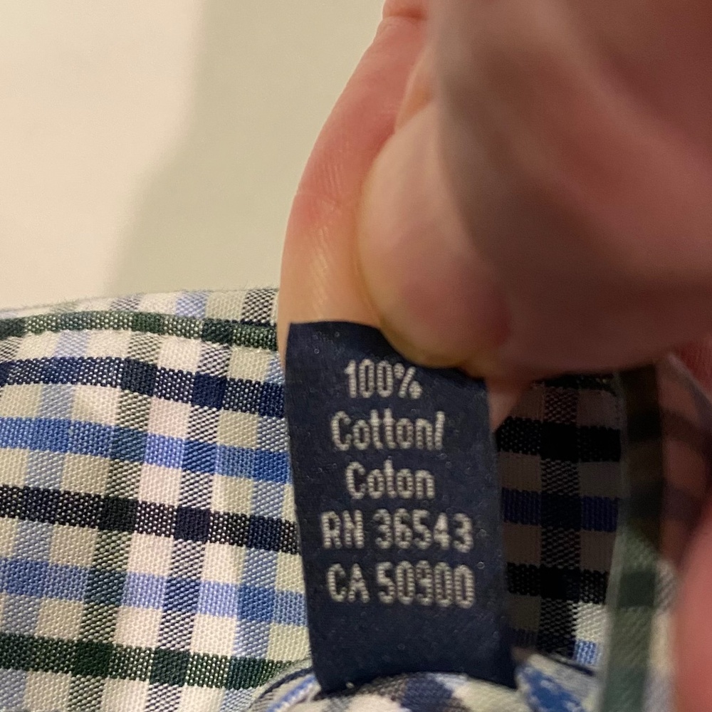 Tommy Hilfiger Blue Gingham Cotton‎ Dress Shirt Office US L - Picture 12 of 16